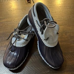 LL Bean Boots Duck Boots Rain Water Rubbed Boots Shoes Size 6 M B Color Blue